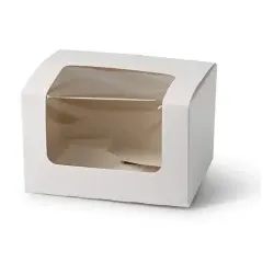 Greenbox Patisserie Verpackungen, Zellulose-Fenster, weiß DRE03404 , 1 Karton = 400 Stück