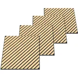 [neu.holz] Akustik-Wandpaneel 8er Set Vang diagonal 60x60 cm Eichenoptik, hell