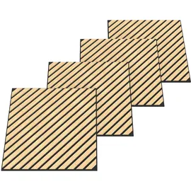 [neu.holz] Akustik-Wandpaneel 8er Set Vang diagonal 60x60 cm Eichenoptik, hell