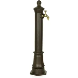 Moritz Wasserzapfstelle 80 cm für Garten Wasserzapfsäule Antik-Stil Braun Standbrunnen