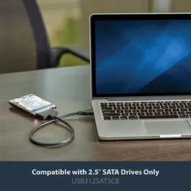 Startech StarTech.com USB 3.1 auf 2,5" SATA III Adapter Kabel mit UASP - USB 3.1 zu SATA SSD/HDD Konverter / Adapterkabel (USB312SAT3CB)