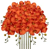 6er-Set Kunstpflanze Orchideen Kunstblume Orchideenzweig Phalaenopsis Orchidee Künstlich Seidenblume für Zimmerpflanze Party, Büro, Terrasse, Heim-Blumendekoration, Lang 81cm