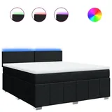vidaXL Boxspringbett mit Matratze Schwarz 180x200 cm Stoff