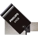 Philips USB-Flashlaufwerk mit Zweifach-Stecker 64GB, USB-A 2.0/USB 2.0 Micro-B (FM64DA148B/00)