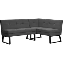 Home Affaire Eckbank HOME AFFAIRE "Geranie, Sitzbank, Essbank, pflegeleichter Strukturstoff", grau (anthrazit, schwarz), B:184cm H:80,5cm T:61,5cm, Polyester, Sitzbänke, Eckbank, Eckbank inkl. Stauraum, Pulverbeschichtetes Metallgestell