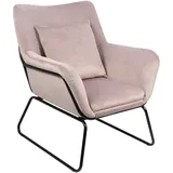 Dynamic24 Relaxsessel Samtbezug Rose Sessel Polstersessel Ohrensessel Loungesessel