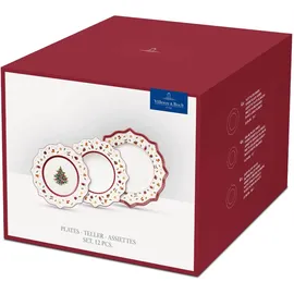 Villeroy & Boch Teller-Set rund 12 Teile rot/weiß