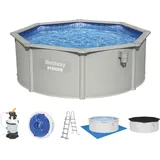BESTWAY Hydrium Set 360 x 120 cm inkl. Sandfilter und Zubehör weiß
