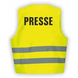 Fassbender-Druck WARNWESTEN - Sicherheitsweste GELB Warnweste nach EN ISO 20471 zertifiziert - Warn Weste PRESSE - Unisex mit hochwertigem Reflektorstreifen (GELB I 3XL/4XL I 1St.) - 3XL-4XL