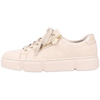 RIEKER Damen Sneaker Halbschuh Schnürung Plateausohle N5935, Größe:40 EU, Farbe:Beige