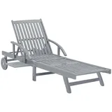furnicato Sonnenliege 199 x 68 x 30/86 cm Grau