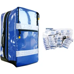 Notfallrucksack MEDICUS L blau Plane gefüllt mit DIN 13169:2021-11