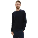 Tom Tailor Structured Crewneck Knit Pullover - Knitted Navy Melange - L