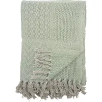 Bloomingville Bloomingville, Decke, Rodion Throw, Green, Recycled Cotton (160 x 130 cm)