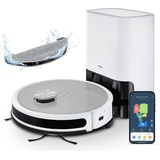 Medion Medion® Nass-Trocken-Saugroboter Saug- und Wischroboter mit Absaugstation (X21 SW), App Steuerung und automatische Entleerung silberfarben|weiß