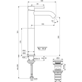 Ideal Standard Ceraline Waschtischarmatur Silk Black