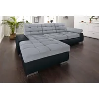sit&more Ecksofa Ontario L-Form, XXL, wahlweise mit Bettfunktion grau|schwarz