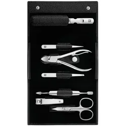 ZWILLING Beauty Maniküre Pediküre Set 7tlg. mit Nagelknipser, Leder, schwarz Nagelpflegeset 