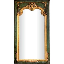 Casa Padrino Barock  Wandspiegel Grün Antik Stil / Gold 105 cm x H 192 cm - Antik Look - Edel & Prunkvoll