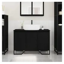 vidaXL Waschbeckenschrank Schwarzes Eichenholz 91x35x60 cm