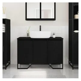 vidaXL Waschbeckenschrank Schwarzes Eichenholz 91x35x60 cm