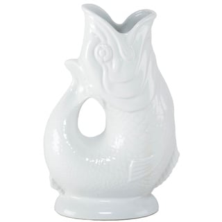 Gluggle Jug, White, Large (8.5-Inch) by Wade Ceramics