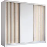 ax living Schwebetürenschrank Cabinio 240 x 216 x 61 cm Weiß/Eiche