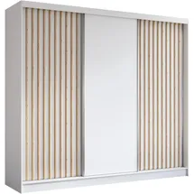 ax living Schwebetürenschrank Cabinio 240 x 216 x 61 cm Weiß/Eiche