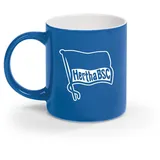 Hertha BSC Berlin Kaffeebecher | Keramik | 350 ml Fassungsvermögen | Spülmaschinen- und mikrowellengeeignet | ein Must-have für jeden Hertha BSC-Fan| [Blau/Weiß mit Logo]