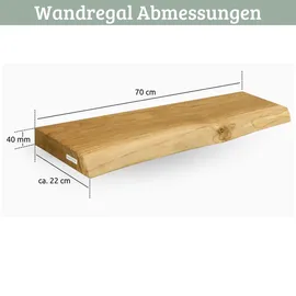 deluke Wandregal 70 x 22 x 4 cm Braun