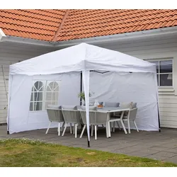 VENTURE HOME Faltpavillon Easy Up | Pop Up Pavillon | Weiß | 295x295x250 cm