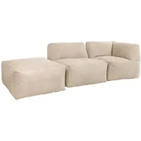 Icon Tetra Modular Sofa für Erwachsene, Beige, Flauschiger Cordstoff, 2 Sitzer Ecksofa, Bequemer Bean Bag Sofa mit Füllung, Relaxsessel, Lounge, Wohnzimmer Möbel