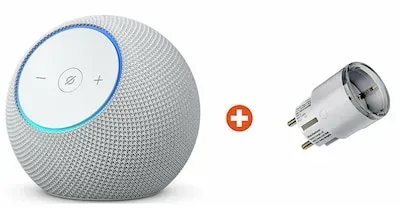 Bundle: Amazon Echo Dot Max (2025) WLAN- und Bluetooth-Lautsprecher mit Alexa weiß + Shelly Plug S Gen3 white Zwischenstecker