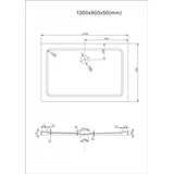 Buylando Nora Komplettdusche 80 x 100 cm U Form inkl. Duschwanne 195 cm Klarglas