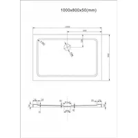 Buylando Nora Komplettdusche 80 x 100 cm U Form inkl. Duschwanne 195 cm Klarglas
