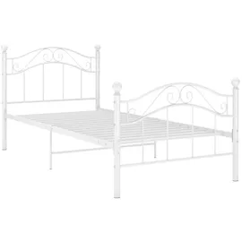 vidaXL Bett Weiß Metall 100x200 cm