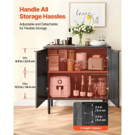 Vevor Buffetschrank 80 x 37,5 x 80 cm Schwarz