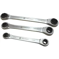 TOOLCRAFT Doppel-Ringratschenschlüssel-Satz 3-tlg. 8 - 19 mm