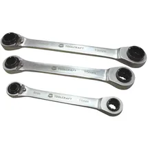 TOOLCRAFT Doppel-Ringratschenschlüssel-Satz 3-tlg. 8 - 19 mm