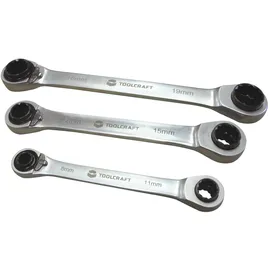 TOOLCRAFT Doppel-Ringratschenschlüssel-Satz 3-tlg. 8 - 19 mm