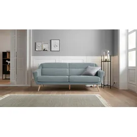 OTTO home 3-Sitzer OTTO HOME "Bille", grün (mint), B:212cm H:86cm T:90cm, Struktur (100% Polyester);Struktur fein (100% Polyester);Samtoptik (100% Polyester);Luxus-Microfaser weich (100% Polyester), Sofas, mit Naht im Rückenkissen und Eiche-Beinen, Design by Morten