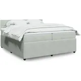 vidaXL Boxspringbett 200 x 200 cm Hellgrau
