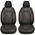BREMER SITZBEZÜGE Maß Auto Schonbezüge kompatibel mit VW Amarok Fahrer & Beifahrer Set ab 2010-2022 / Auto Schonbezug Velour Kunstleder Set 2er Pack in Schwarz (PS804)