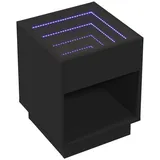 vidaXL Nachttisch mit Infinity-LED Schwarz 40x40x50 cm