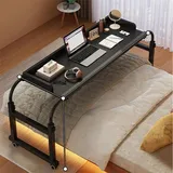 GJVBGA Überbetttisch Ausziehbarer Rollbarer Überbetttisch Mitrollenbetttisch Laptop-Betttisch Mobiler Schreibtisch(Color:Schwarz)