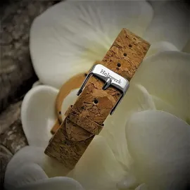 Holzwerk Germany Holzwerk HILDEN kleine Damen Kork & Holz Uhr mit Leder Armband in beige