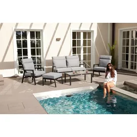 LC Garden »Sondrino« Living Lounge Set 4tlg. XL Sitzgruppe Loungemöbel Gartenset Textilen anthrazit