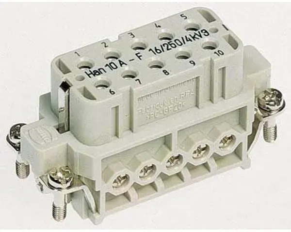 Han A 10 pos female insert screw