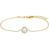 Julie Julsen Armband vergoldet mit Perle und Zirkonia gelb 925 19 cm