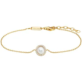 Julie Julsen Armband vergoldet mit Perle und Zirkonia gelb 925 19 cm